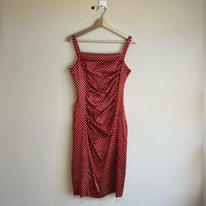 rene lezard red dot silk dress 4